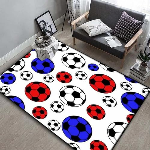 Kinderteppich 3D Wohnzimmerteppich rutschfest Bunter Cartoon-Fußball Teppiche Jungen Und Mädchen Spielteppich Kinderzimmer Teppich Waschbar 200 X 300 cm - Leicht Zu Reinigen -4C0T/U6L6-5