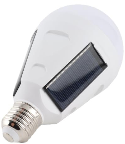 Solar-LED-Glühbirne, IP65 Wasserdicht, E27-Schraubsockel, Notfalllampe für den Außenbereich, für Camping, Wandern, Reisen (12W)