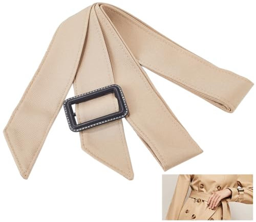 GORGECRAFT Trench Coat Verstellbarer Taillengürtel Für Damen Breite Schnalle Trenchcoat Bund Weizen Vintage Retro Gürtel Windmantel Ersatz 171cm Taillengürtel Zum Binden Stoffgürtel Damen Gürtel