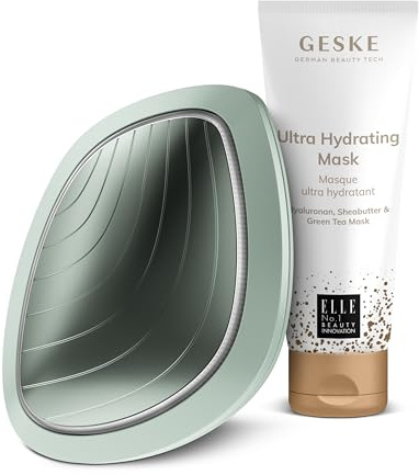 GESKE | SmartAppGuided™ Sonic Warm & Cool Mask | 9 in 1 + GESKE Ultra Hydrating Mask | Set mit passender Kosmetik-Zugabe | Beauty-Bundle