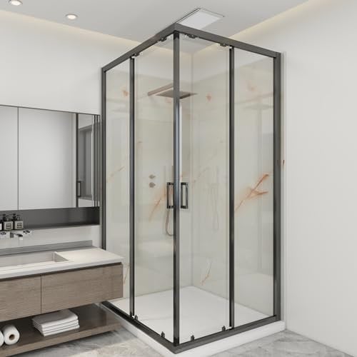 [neu.haus] Set de 16 Panneaux Muraux Décoratifs pour Douche Salle de Bain Toilettes Cuisine Salon Chambre Résistant aux UV Humidité Facile à Coller PVC 120 x 60 cm Marbre Beige Clair Jade Marble