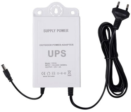 Louttary - Fuente de alimentación ininterrumpida (12 V-2 A, para WiFi, router, módem, cámara de seguridad, mini UPS, protección de batería de emergencia, enchufe de la UE