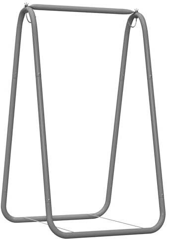 qorkhogr Schaukelständer, Hängemattenstuhl-Ständer mit Hängeschaukelstuhl, max. 100 kg, robuster Hängesessel mit A-Rahmen für drinnen und draußen, Terrasse, Hof, Balkon A