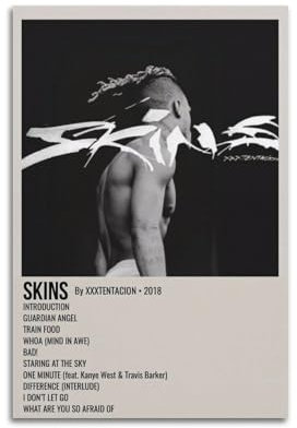 DAYGIFT XXXTentacion SkinsAlbum-Poster, Kunstdekoration, Wandposter, Innenposter, Druck, Dekoration, Bar, Restaurant, Dekoration, Ästhetik, Poster, Wohnzimmer, 30 x 45 cm, ungerahmt, 3 Stück