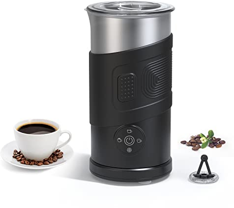 Electric Milk Frother, Automatic Milk 4 in 1 Hot & Cold Foam Maker 350ml Milk Warmer for Cappuccinos Latte Coffee Hot Chocolate (UK)