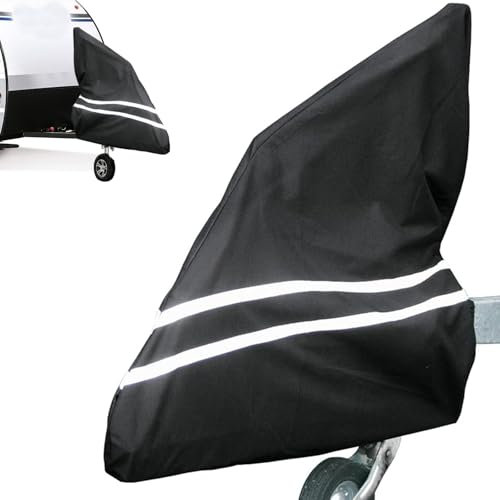 Gemsaya Pferdeanhänger Deichselabdeckung, 600D Universale Deichselhaube mit Reflexstreifen, Abriebfest, Kratzfest, wasserdicht, UV-beständig, Deichselabdeckung für Wohnwagen und Pferdeanhänger