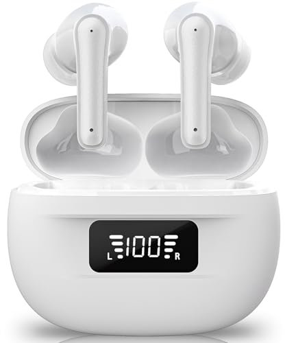 Cuffie Bluetooth, Auricolari Bluetooth 5.3 In Ear Stereo con 4 Microfono ENC, 60 Ore Cuffiette Wireless Cancellazione Rumore, Auricolare IP7 per iPhone e Androide, Earbuds Usb C Sportive per PC TV