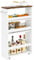 IBUYKE Slim Storage Cart 15cm, Rolling Kitchen Storage cart on Wheels for Small Spaces, 4-Tier Narrow Storage Trolley, Slide Out Utility Cart for Kitchen, Bathroom, Laundry,White WST005W