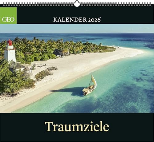 GEO - Traumziele 2026 – Wandkalender 50x45 cm, Poster-Kalender mit Reisefotografie, 12 Monatsblätter & Spiralbindung für Weltenbummler und Fernweh-Liebhaber