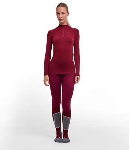 FALKE Damen Maximum Warm High Zip Neck Funktionsshirt Langarm schnelltrocknendes atmungsaktives nachhaltiges Funktionsmaterial kalte bis sehr kalte Temperaturen Funktionsunterwäsche 1 Stück | aus Merinowolle für kalte bis sehr kalte Temperaturen