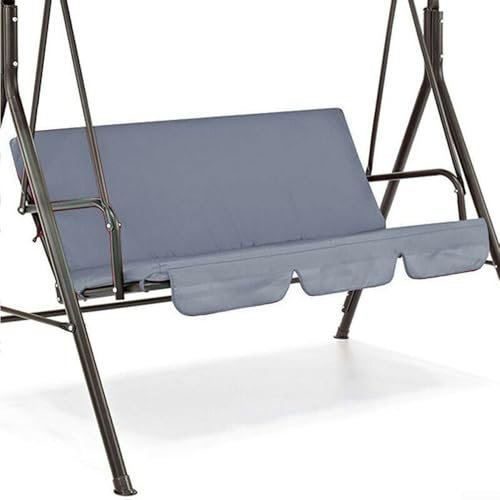 CRIDENG Cojín de balancín de jardín de 150 cm, Funda de Repuesto Impermeable para protección de Muebles de jardín, Ligero Fácil de Limpiar Tela, para Columpio de 2 y 3 plazas (Gris)