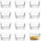 12 Pcs Portavelas Cristal, Porta Velas Decorativas, Vasos para Velas Transparente, Portavelas de Cristal para Velas de Te, Candelabros, Bodas, Cumpleaños, Aniversarios, Decoraciones (4,5 x 2,5 cm)