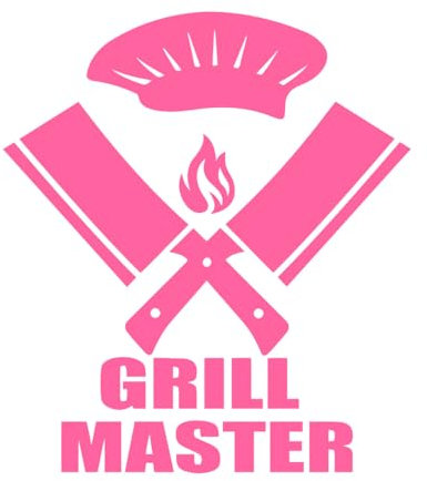 Lettering Decals Grill Master Steak House Meat Cleaver Knives 81x93.5cm Art Mural Painting Extra Large Pink
