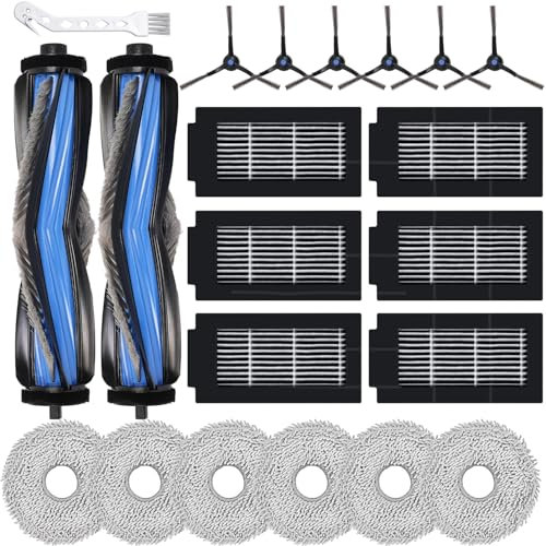 21 Piezas Accesorios para Ecovacs Deebot T50 Omni/T50 Pro Omni Aspiradoras, Repuestos con 6 Filtros, 6 Paños Mopa, 6 Cepillos Laterales, 2 Cepillos Principales, 1 Cepillo Limpieza
