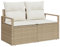 vidaXL 2-Sitzer Garten-Sofa mit Stauraum & Kissen in Beige aus Poly-Rattan – Perfekte Sitzmöbel für Balkon, Wintergarten und terrasse. Wetterfeste Möbel für entspannte Sommer-Tage.