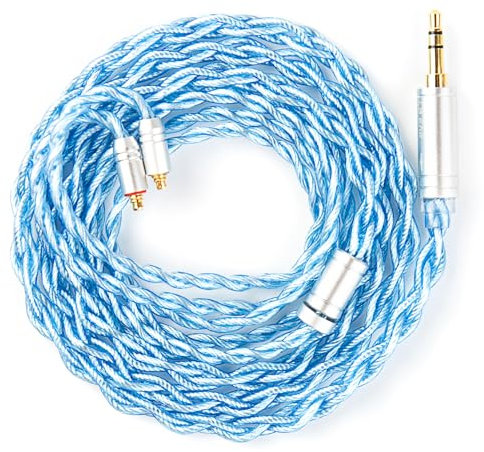 Yinyoo KBEAR Palm Thunder - Cable de auriculares de 3,5 mm MMCX de 120 cm, 4 núcleos Litz coaxial chapado en plata, cable OCC Hifi para monitor intrauditivo Sh-ure SE215/SE425, UE900 so-ny IER-M9