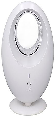 Bladeless Desk Fan Quiet Small Table Fan with LED Light Bladeless Design 90 Degree Wide Angle 4000mAh Battery for Home Office Bedroom with Aerodynamic Silent Technology