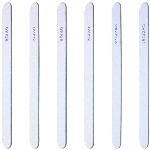 Nagelfeilen, professionelle waschbare Nagelfeilen, 4 Stück, Körnung 80/80 und 2 Stück 180/240 Körnung, doppelseitige Nagelfeile für natürliche und Acryl-Fingernagel-Pufferblock, Maniküre-Werkzeuge