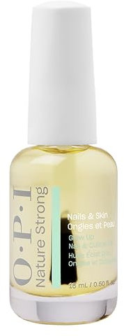 OPI Nature Strong Skincare Glow Up Nail & Cuticle Oil - Natural Origin Formula Cuticle Treatment with Vitamin E | Nail Oil for Damaged Nails, 15ml
