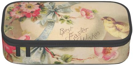 Cxzmnba Best Easter Wishes Federmäppchen für Jungen und Mädchen, Schulanfang, Schülerbedarf, Federmäppchen, Schwarz , Einheitsgröße, Taschen-Organizer