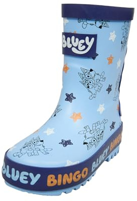 Bluey Boys Kids Wellies – Waterproof Childrens Rain Wellington Boots Featuring and Bingo Cartoon Design for Outdoor Play
