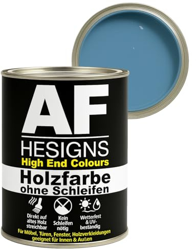 Alex Flittner Designs Peinture pour meubles sans ponçage en bleu pastel RAL5024 mat satiné 750ml Vernis pour meubles Bois & Métal Intérieur/Extérieur