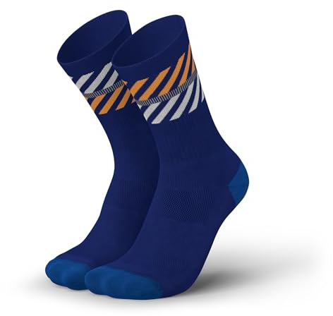 INCYLENCE Merino Wandersocken Damen & Herren – Für Sommer & Winter, Atmungsaktiv & Wärmend, 40 % mulesingfreie Merinowolle (DE/NL/SE/PL, Numerisch, 39, 42, Regular, Regular, Lanes Navy Orange)