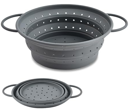 KLVGTIFS Colador de Pasta Plegable, Escurridor Plegable con Asas