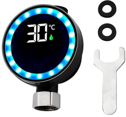 Misuratore Di Temperatura Acqua Per La Doccia - Strumento Di Misurazione Impermeabile | Termometro Per Bagno Con Display Digitale A LED,Per Doccia Bagno Rubinetto Soffione Casa Cucina