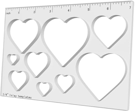 Fiocias Woodworking Router Vorlage Acryl Schablone Multifunktion Inlay Schablone Tragbar Und Langlebig für Professionelle Tischlerarbeiten Heimwerken Möbelrep, Heart 9 in 1