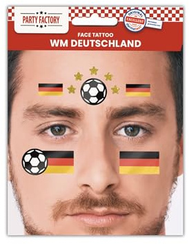 Fußball WM Glitter Face Tattoo Fußball Mann