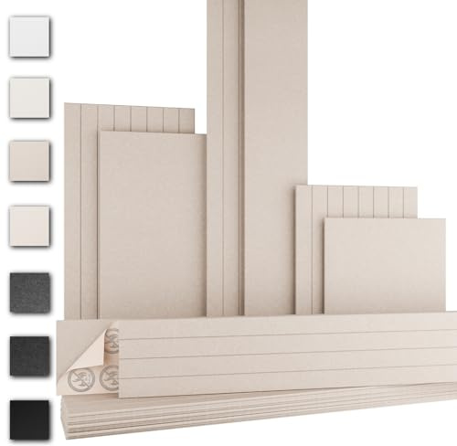 AKUSTIKO Akustikpaneele selbstklebend 4er Set 240x30cm - Schallschutzplatten Feuerfest Schalldämmung & Schallabsorber akustik Filz Paneele Wanddekoration Filzplatten Wand Decke Taupe