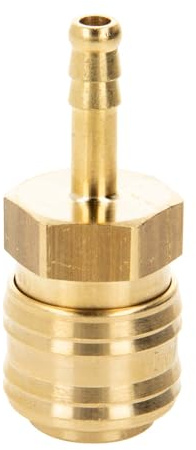 Druckluft Verschlusskupplung NW 7,2 x Ø 6 mm Schlauchanschluss Tülle, Typ 26KA, Messing blank