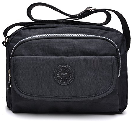 tuokener Petit Sac Bandouliere Femme Sac à Main Tissu Bandoulière Femmes Imperméable Saccoche Fille Pour Voyage,Noir