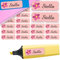 Sunnywall® Namensaufkleber Kinder Schule Blume Aufkleber Namensetiketten | 60 Stück Klebeetiketten zum Beschriften 4,8x1,6cm Kita Schulanfang | wasserfest