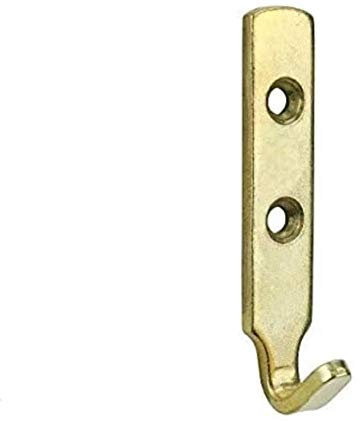 SISI UK® 4 x Heavy Duty Brass Plated J Hooks 2 Hole 62mm - Hold up to 35KG (Each Hook) inc Screws & Rawplugs