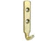 SISI UK® 4 x Heavy Duty Brass Plated J Hooks 2 Hole 62mm - Hold up to 35KG (Each Hook) inc Screws & Rawplugs