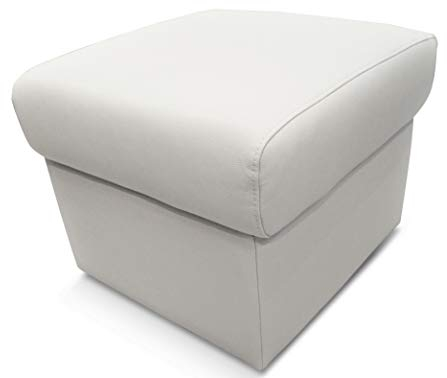Quattro Meble Cremeweiß Echtleder Hocker 50cm x 50cm aufklappbar mit Stauraum Sitzhocker Rindsleder Sitzwürfel Fußhocker Polsterhocker Echt Leder Puff
