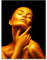 wandmotiv24 Leinwandbild Gold Collection, Hochformat, Frau in Gold M0155