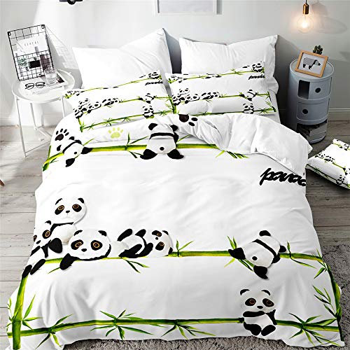 Morbuy Funda Nordica Cama 150/135 - Suave Fundas Nordicas 220 x 240 cm y 2 Fundas de Almohada 50x75 cm, Panda Ropa de Cama 3 Piezas, Microfibra Poliéster