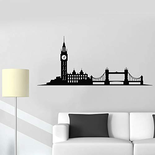 Opprxg Gebäude Wandtattoos Big Ben London Street England UK Vinyl Fenster Aufkleber Schlafzimmer Wohnzimmer Moderne Wohnkultur 96x42cm