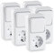HEITECH Conmutador de superficie, combinación de toma de corriente - 5 tomas de corriente con contacto de puesta a tierra, interruptor de luz de superficie para uso interior 250V 16A IP20
