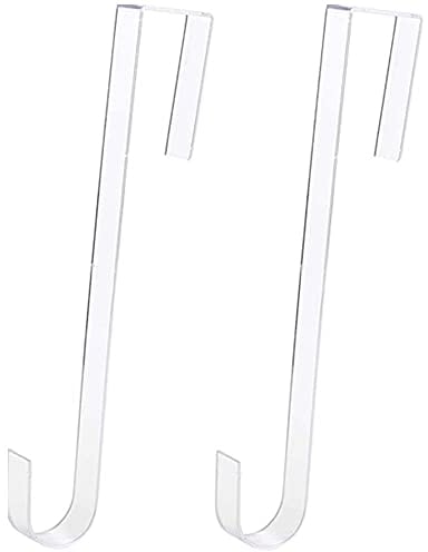 Ainkou 2pcs Clear 12 Wreath Hanger Hook Christmas Wreaths Holders for Inside Outside Doors