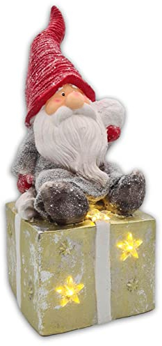Wichtelstube-Kollektion XXL Weihnachtswichtel Wichtel Figuren 51cm batteriebetrieben inkl. Fernbedienung mit LED Sterne Weihnachtsdeko aussen für den Garten