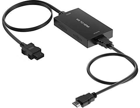 Wii to HDMI Converter with HDMI Cable,1080P Wii to HDMI Adapter Output Video&Audio with 3.5mm Jack Audio, Supports All Wii Display Modes-Black