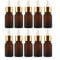 JamHooDirect 10Pcs, 10ml Glass Dropper Bottles with Dropper Pipettes, Mini Empty Dropper Bottles for Essential Massage oils/Chemical Liquid (amber frosted clear/gold cap)