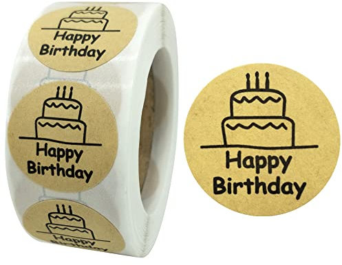 Aufkleber Happy Birthday, 500 Stück, selbstklebende Aufkleber, Paket, Scrapbooking, Aufkleber für Geschenke, Basteln, Umschlag, Versiegelung, Süßigkeiten, Kekse, Geburtstagsparty-Zubehör (Typ 2)