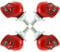 Temzzer Number Plate Screws Skull License Frame Fixings Trim Anti Theft Accessories Bolts for Most Motorcycle Car Plate, Red (4PCS)