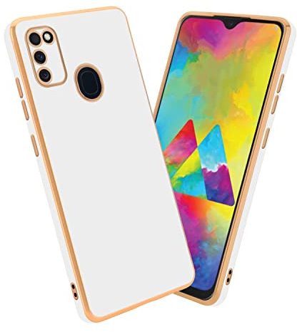 Cadorabo Hülle kompatibel mit Samsung Galaxy M21 M30s Schutzhülle TPU Silikon Case Liquid Design mit Kameraschutz Slim Kratzfest Weiche Gummi mit Rundumschutz Case Hülle für Galaxy M21 M30s in Weiß