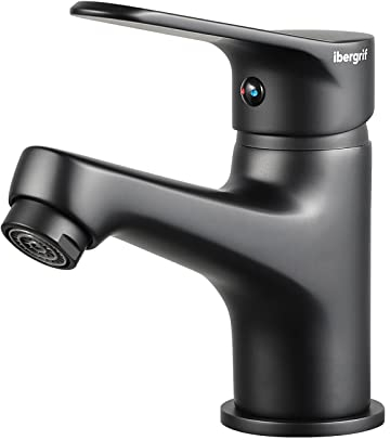 Grifo Monomando para Lavabo - Ibergrif Mezclador Cromo, Instalación Rápida, Compatible Agua Caliente y Fría, Grifo Resistente y Duradero para Baño y Cocina, M11059B